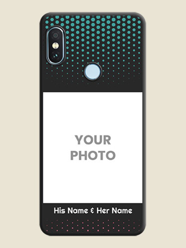 Custom Faded Dots with Grunge Photo Frame and Text On Space Black Custom Soft Matte Mobile Back Cover - Xiaomi Redmi Note 5 Pro - alternate view