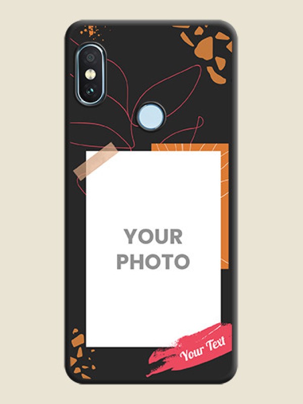 Custom Orange Photo Frame On Space Black Custom Soft Matte Mobile Back Cover - Xiaomi Redmi Note 5 Pro - alternate view