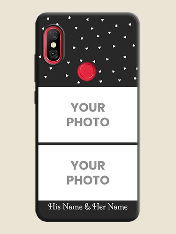 Custom Miniature Love Symbols with Name on Space Black Custom Soft Matte Back Cover - Redmi Note 6 Pro - alternate view