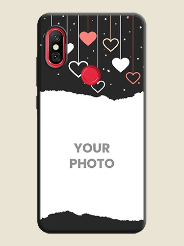 Custom Love Hangings with Splash Wave Picture on Space Black Custom Soft Matte Phone Back Cover - Redmi Note 6 Pro - alternate view