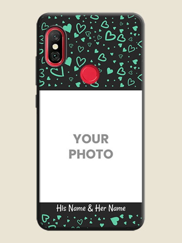 Custom Sea Green Indefinite Love Pattern - Photo on Space Black Soft Matte Mobile Cover - Redmi Note 6 Pro - alternate view