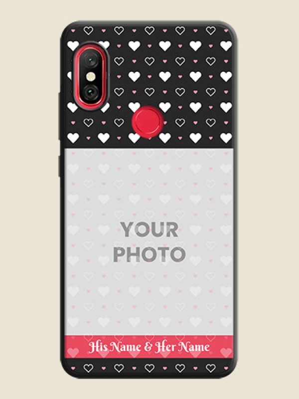 Custom White Color Love Symbols with Text Design - Photo on Space Black Soft Matte Phone Cover - Redmi Note 6 Pro - alternate view