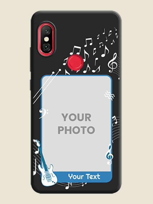 Custom Musical Theme Design with Text - Photo on Space Black Soft Matte Mobile Case - Redmi Note 6 Pro - alternate view
