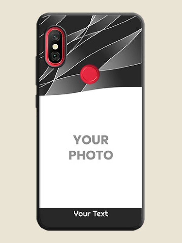 Custom Mixed Wave Lines - Photo on Space Black Soft Matte Mobile Cover - Redmi Note 6 Pro - alternate view