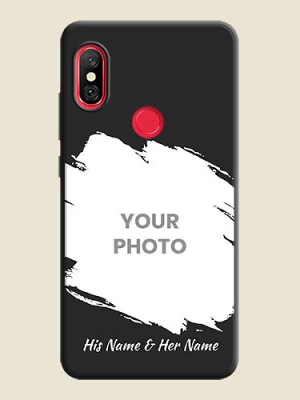 Custom Grunge Brush Strokes - Photo on Space Black Soft Matte Back Cover - Redmi Note 6 Pro - alternate view