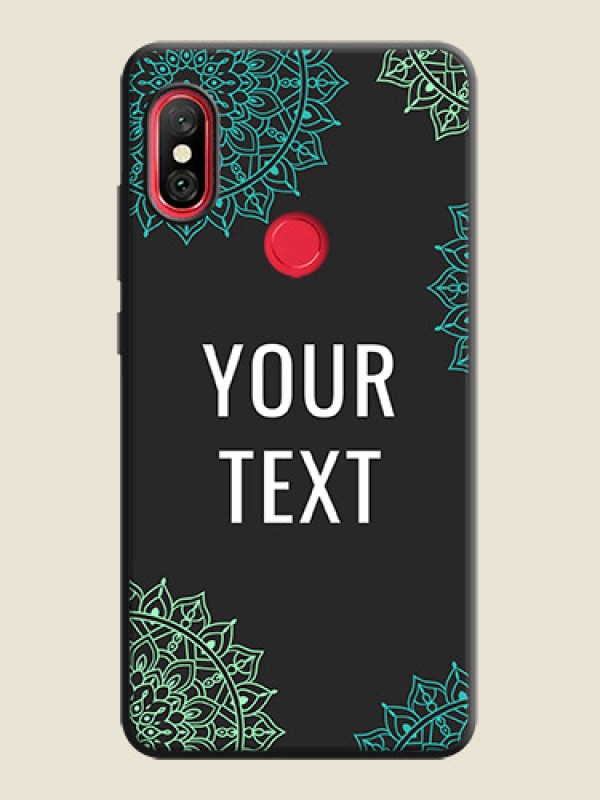 Custom Your Name with Floral Design on Space Black Custom Soft Matte Back Cover - Redmi Note 6 Pro - alternate view