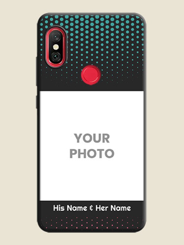 Custom Faded Dots with Grunge Photo Frame and Text on Space Black Custom Soft Matte Phone Cases - Redmi Note 6 Pro - alternate view