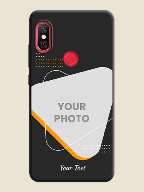 Custom Yellow Triangle - Photo on Space Black Soft Matte Phone Cover - Redmi Note 6 Pro - alternate view