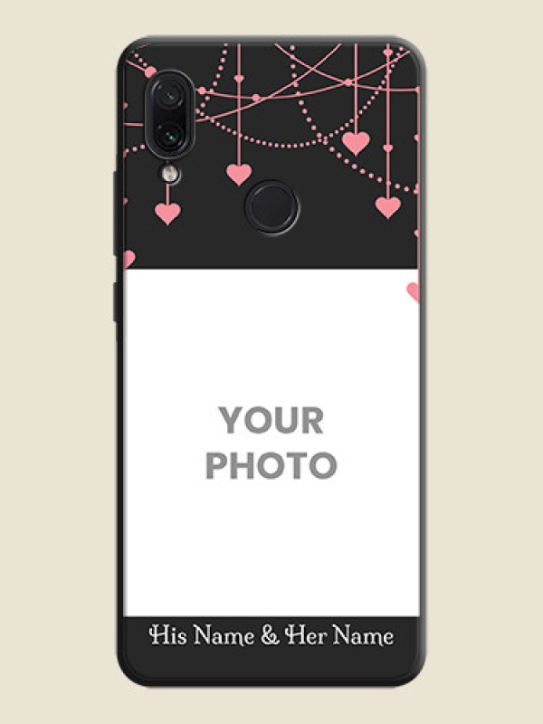 Custom Pink Love Hangings with Text on Space Black Custom Soft Matte Back Cover - Redmi Note 7 Pro - alternate view