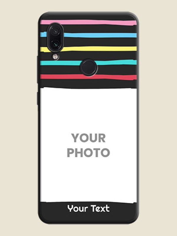 Custom Multicolor Lines with Image on Space Black Personalized Soft Matte Phone Covers - Redmi Note 7 Pro - alternate view