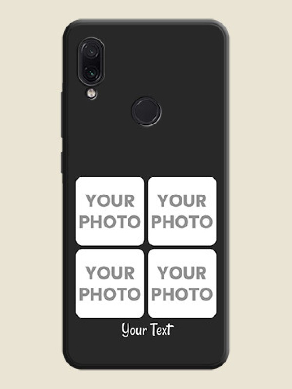 Custom Floral Art with 6 Image Holder - Photo on Space Black Soft Matte Mobile Case - Redmi Note 7 Pro - alternate view