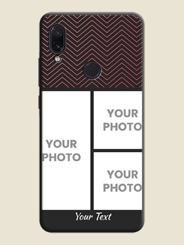 Custom Wave Pattern with 3 Image Holder on Space Black Custom Soft Matte Back Cover - Redmi Note 7 Pro - alternate view