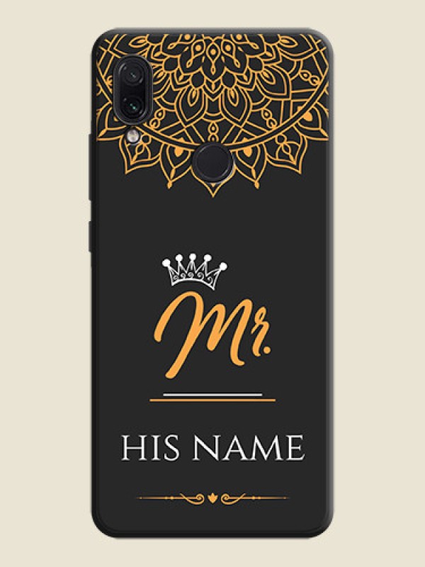 Custom Mr Name with Floral Design  on Personalised Space Black Soft Matte Cases - Redmi Note 7 Pro - alternate view
