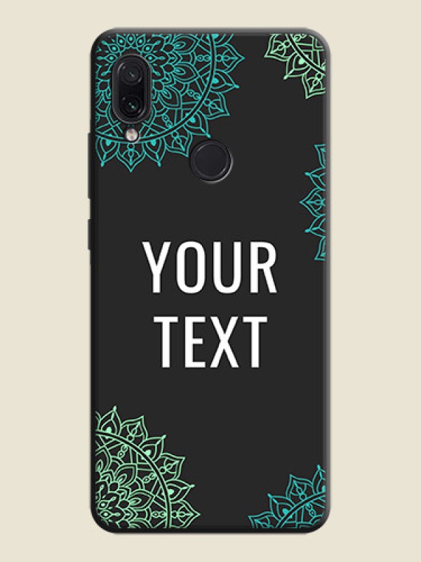 Custom Your Name with Floral Design on Space Black Custom Soft Matte Back Cover - Redmi Note 7 Pro - alternate view