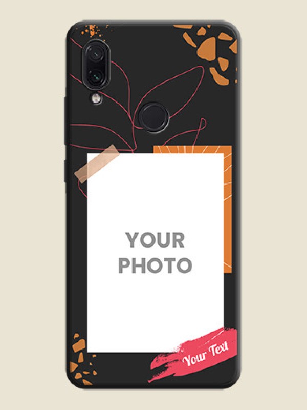 Custom Orange Photo Frame on Space Black Custom Soft Matte Phone Back Cover - Redmi Note 7 Pro - alternate view