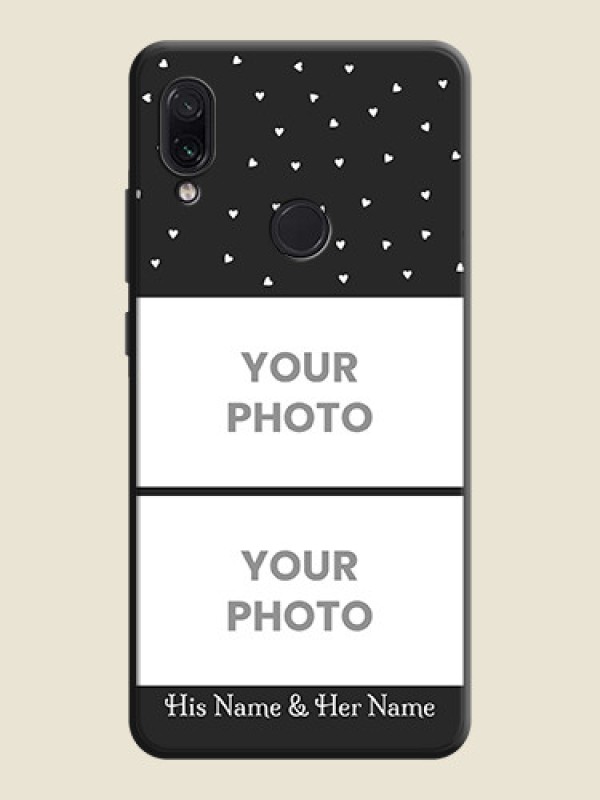 Custom Miniature Love Symbols with Name on Space Black Custom Soft Matte Back Cover - Redmi Note 7 - alternate view
