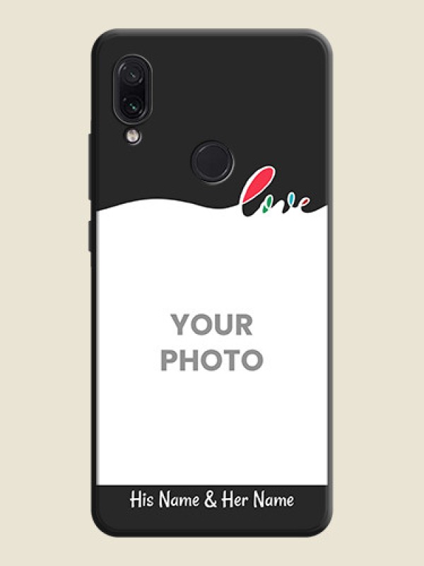Custom Fall in Love Pattern with Picture - Photo on Space Black Soft Matte Mobile Case - Redmi Note 7 - alternate view