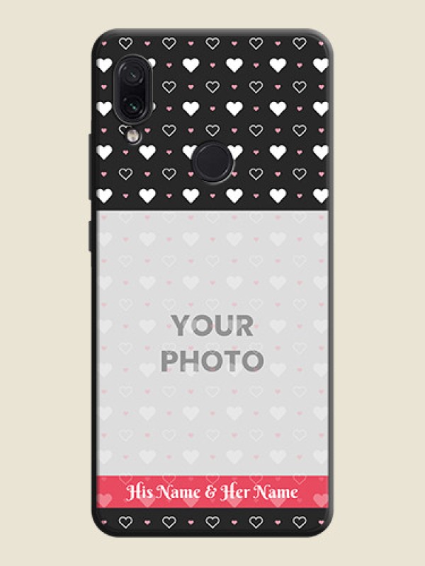Custom White Color Love Symbols with Text Design - Photo on Space Black Soft Matte Phone Cover - Redmi Note 7 - alternate view
