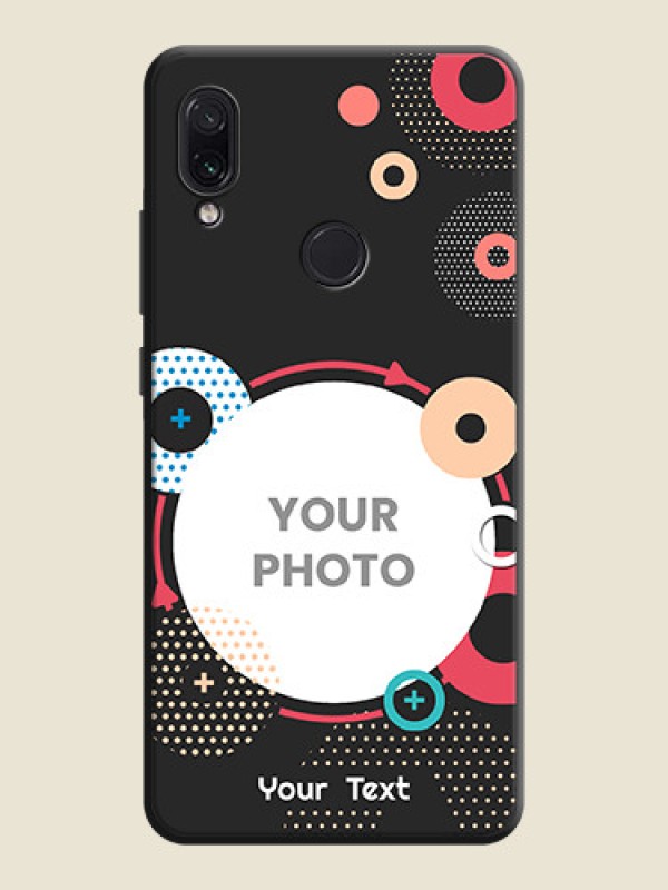 Custom Multicoloured Round Image on Personalised Space Black Soft Matte Cases - Redmi Note 7 - alternate view