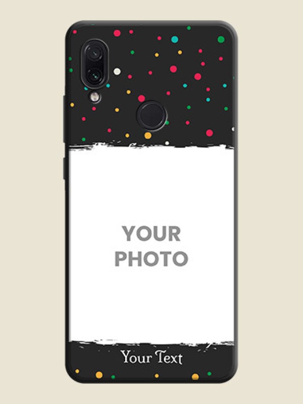 Custom Multicolor Dotted Pattern with Text on Space Black Custom Soft Matte Phone Back Cover - Redmi Note 7 - alternate view