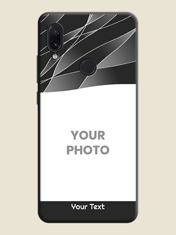 Custom Mixed Wave Lines - Photo on Space Black Soft Matte Mobile Cover - Redmi Note 7 - alternate view