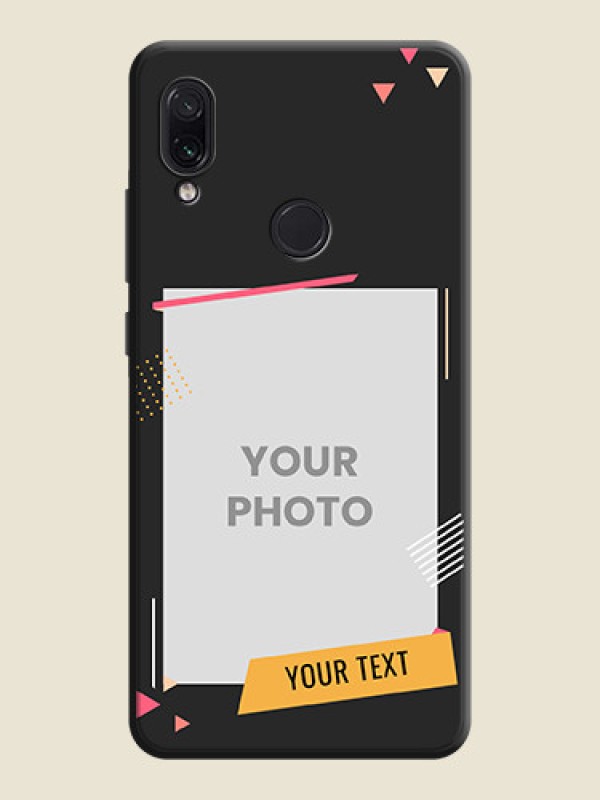 Custom Photo Frame with Triangle Small Dots - Photo on Space Black Soft Matte Back Cover - Redmi Note 7 - alternate view