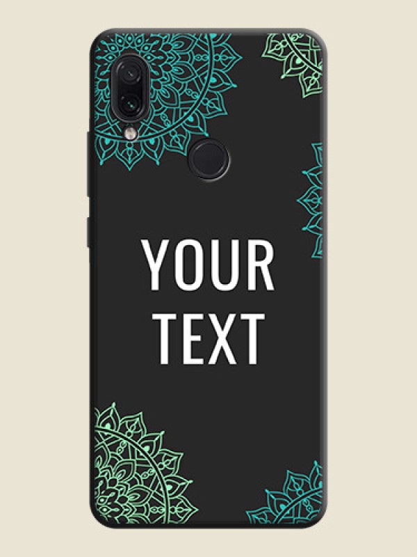 Custom Your Name with Floral Design on Space Black Custom Soft Matte Back Cover - Redmi Note 7 - alternate view