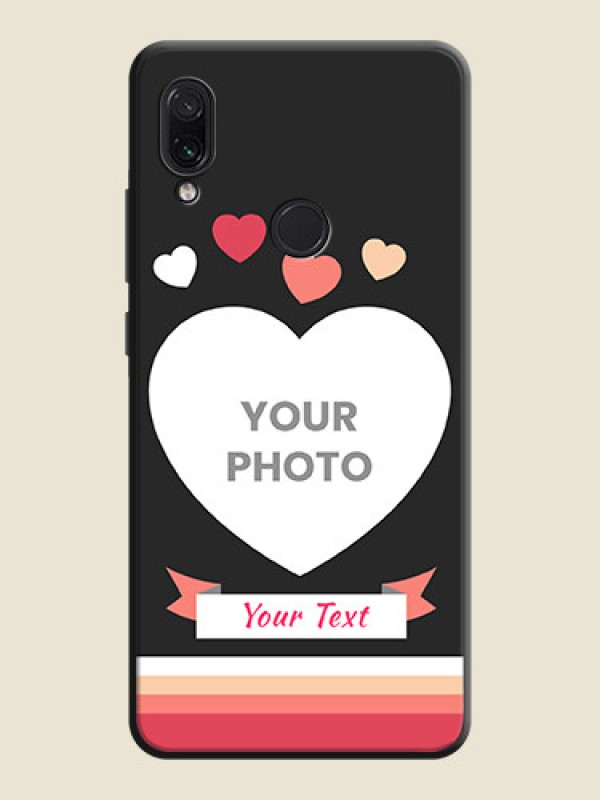 Custom Love Shaped Photo with Colorful Stripes on Personalised Space Black Soft Matte Cases - Redmi Note 7S - alternate view