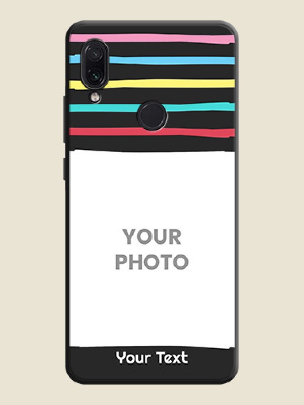 Custom Multicolor Lines with Image on Space Black Personalized Soft Matte Phone Covers - Redmi Note 7S - alternate view