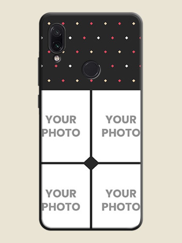 Custom Multicolor Dotted Pattern with 4 Image Holder on Space Black Custom Soft Matte Phone Cases - Redmi Note 7S - alternate view