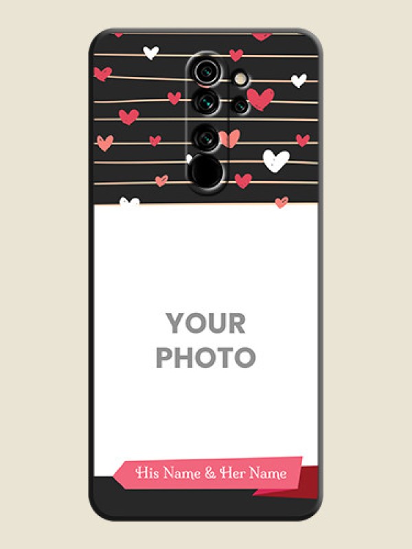Custom Love Pattern with Name on Pink Ribbon  - Photo on Space Black Soft Matte Back Cover - Redmi Note 8 Pro - alternate view