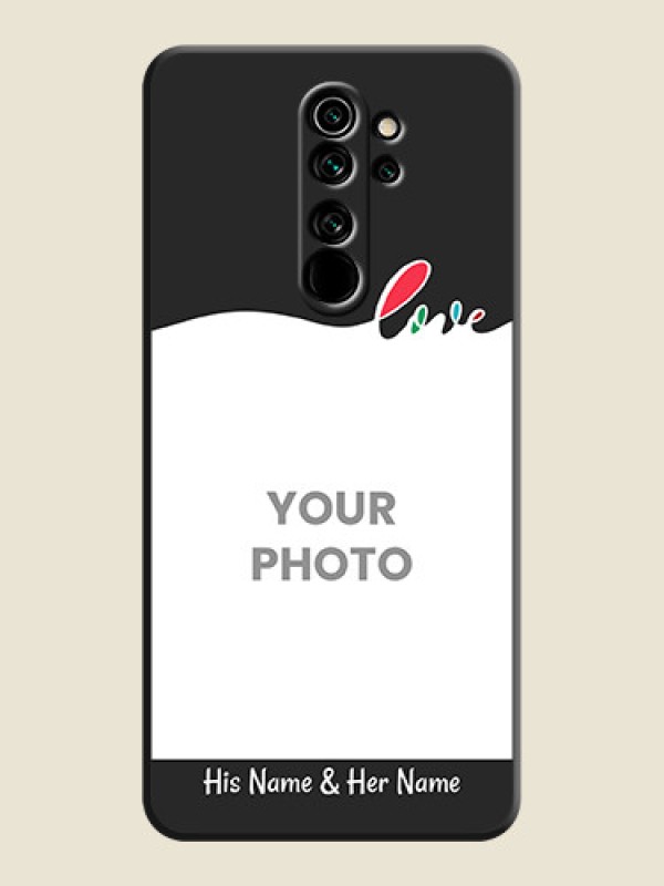 Custom Fall in Love Pattern with Picture - Photo on Space Black Soft Matte Mobile Case - Redmi Note 8 Pro - alternate view