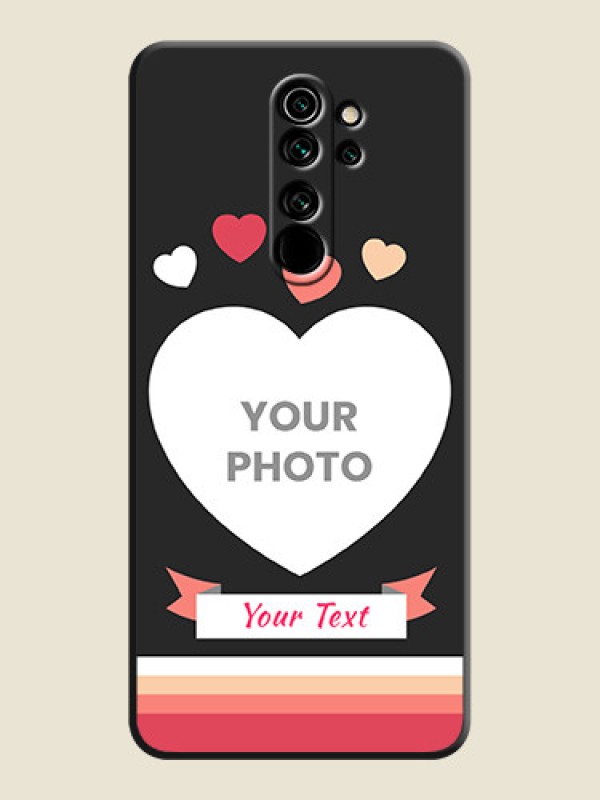 Custom Love Shaped Photo with Colorful Stripes on Personalised Space Black Soft Matte Cases - Redmi Note 8 Pro - alternate view