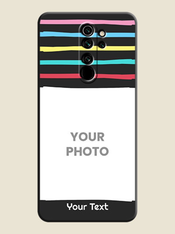 Custom Multicolor Lines with Image on Space Black Personalized Soft Matte Phone Covers - Redmi Note 8 Pro - alternate view