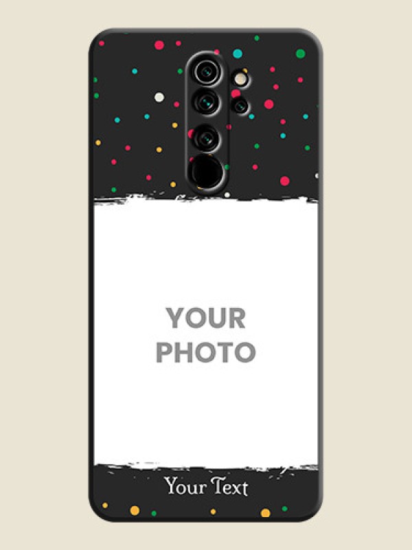 Custom Multicolor Dotted Pattern with Text on Space Black Custom Soft Matte Phone Back Cover - Redmi Note 8 Pro - alternate view