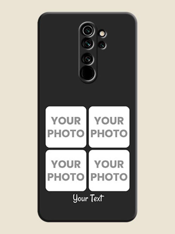 Custom Floral Art with 6 Image Holder - Photo on Space Black Soft Matte Mobile Case - Redmi Note 8 Pro - alternate view