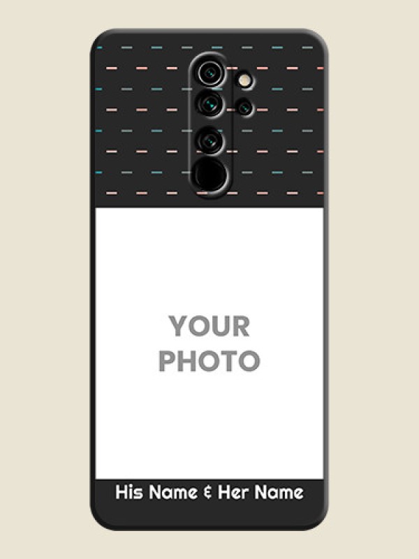 Custom Line Pattern Design with Text on Space Black Custom Soft Matte Phone Back Cover - Redmi Note 8 Pro - alternate view