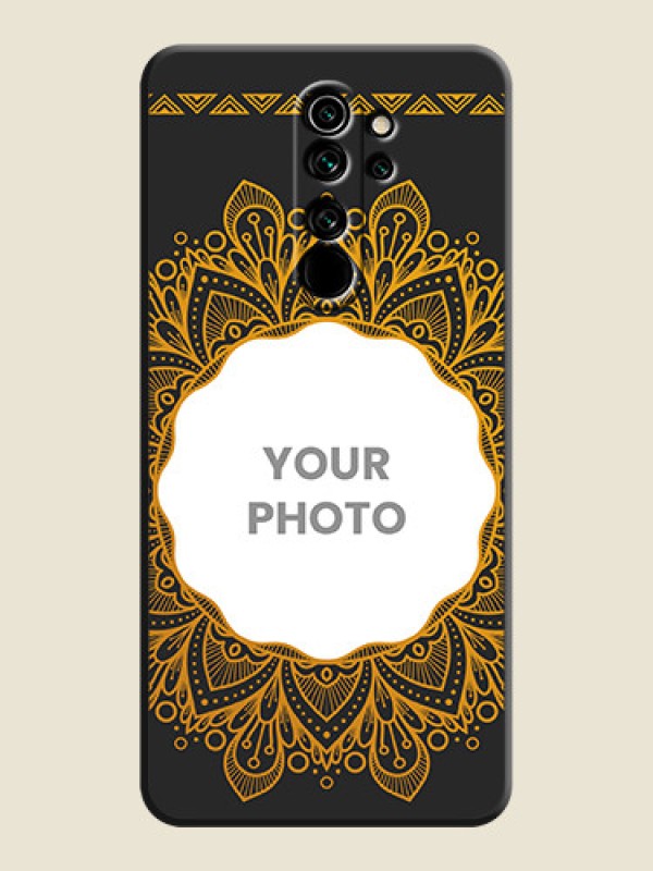 Custom Round Image with Floral Design - Photo on Space Black Soft Matte Mobile Cover - Redmi Note 8 Pro - alternate view