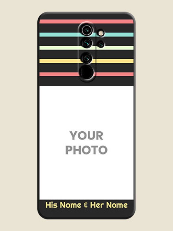 Custom Color Stripes with Photo and Text - Photo on Space Black Soft Matte Mobile Case - Redmi Note 8 Pro - alternate view