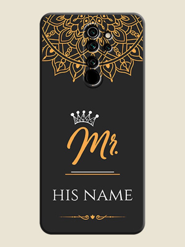Custom Mr Name with Floral Design  on Personalised Space Black Soft Matte Cases - Redmi Note 8 Pro - alternate view