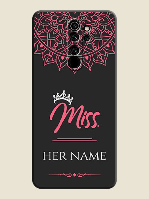 Custom Mrs Name with Floral Design on Space Black Personalized Soft Matte Phone Covers - Redmi Note 8 Pro - alternate view