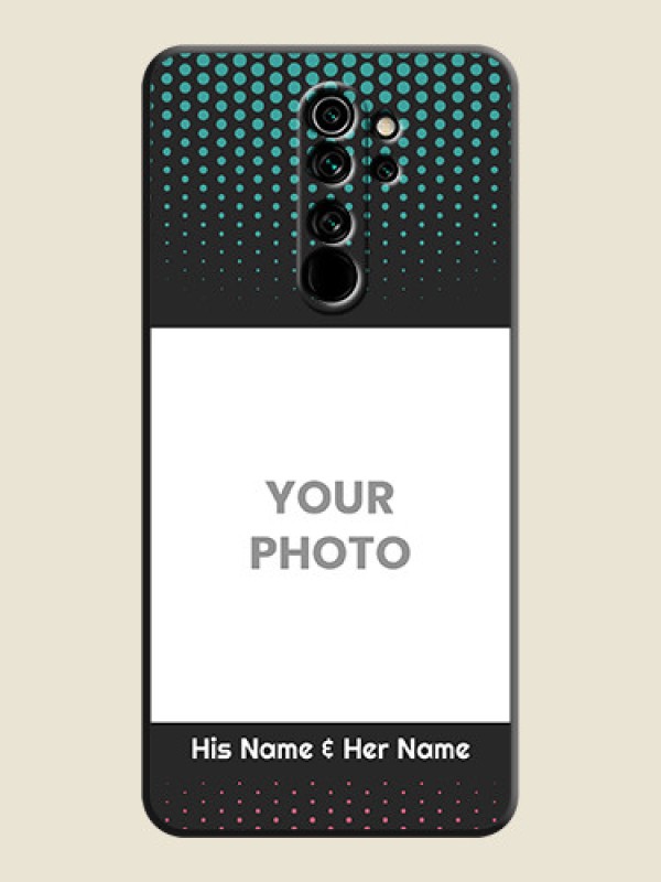 Custom Faded Dots with Grunge Photo Frame and Text on Space Black Custom Soft Matte Phone Cases - Redmi Note 8 Pro - alternate view
