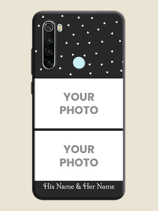 Custom Miniature Love Symbols with Name on Space Black Custom Soft Matte Back Cover - Redmi Note 8 - alternate view
