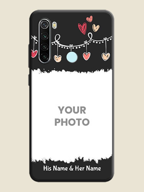 Custom Pink Love Hangings with Name on Space Black Custom Soft Matte Phone Cases - Redmi Note 8 - alternate view