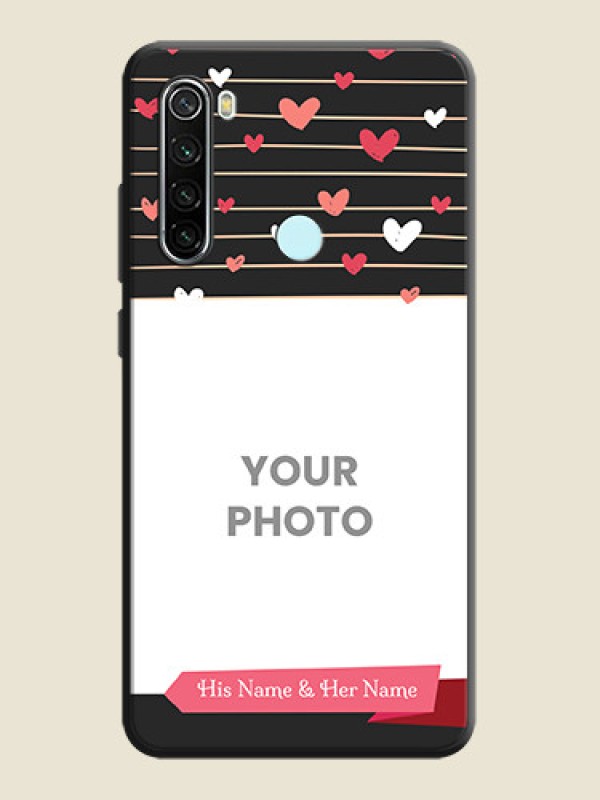 Custom Love Pattern with Name on Pink Ribbon  - Photo on Space Black Soft Matte Back Cover - Redmi Note 8 - alternate view