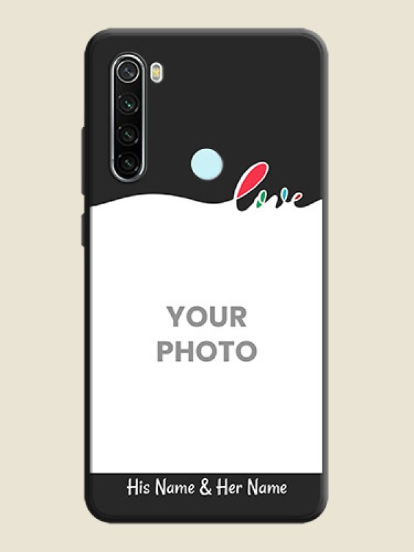 Custom Fall in Love Pattern with Picture - Photo on Space Black Soft Matte Mobile Case - Redmi Note 8 - alternate view