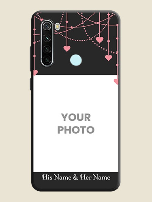 Custom Pink Love Hangings with Text on Space Black Custom Soft Matte Back Cover - Redmi Note 8 - alternate view