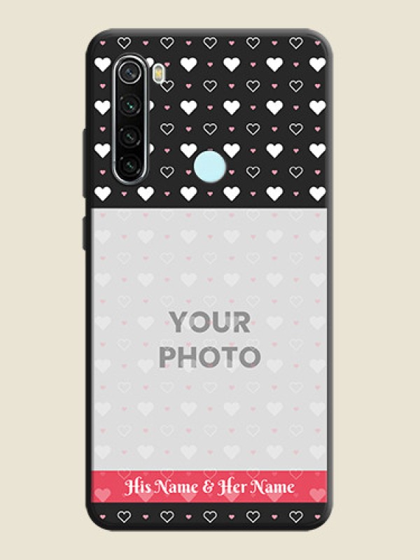 Custom White Color Love Symbols with Text Design - Photo on Space Black Soft Matte Phone Cover - Redmi Note 8 - alternate view