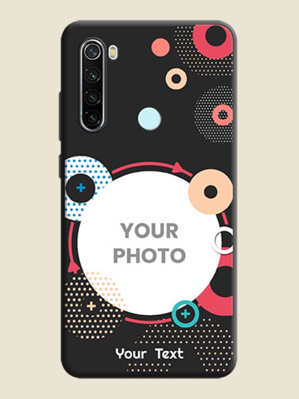 Custom Multicoloured Round Image on Personalised Space Black Soft Matte Cases - Redmi Note 8 - alternate view