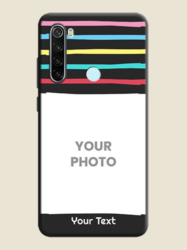 Custom Multicolor Lines with Image on Space Black Personalized Soft Matte Phone Covers - Redmi Note 8 - alternate view